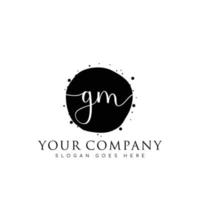 Initial GM beauty monogram and elegant logo design, handwriting logo of initial signature, wedding, fashion, floral and botanical with creative template. vector