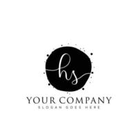 Initial HS beauty monogram and elegant logo design, handwriting logo of initial signature, wedding, fashion, floral and botanical with creative template. vector