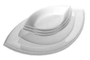 Leaf shaped ceramic serving dishes, 3D illustration photo