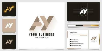 Letter AY or FY monogram logo with business card design vector