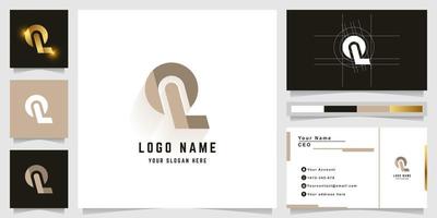 Letter OL or QL monogram logo with business card design vector