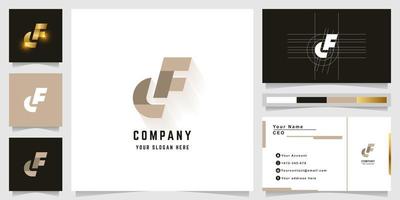 Letter cF or dF monogram logo with business card design vector