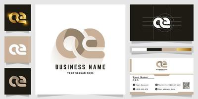 Letter ae or oe monogram logo with business card design vector