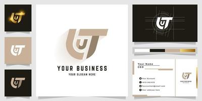 Letter UT or LUT monogram logo with business card design vector