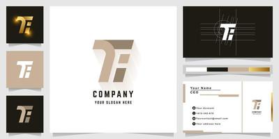 Letter Ti or TE monogram logo with business card design vector