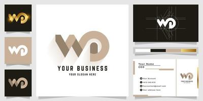 Letter WD or Wa monogram logo with business card design vector