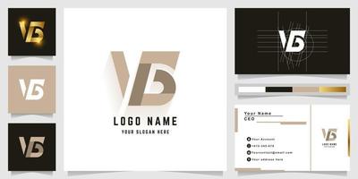 Letter VG or VS monogram logo with business card design vector