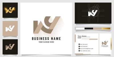 Letter WY or NY monogram logo with business card design vector