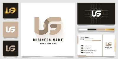 Letter UG or LG monogram logo with business card design vector