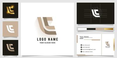 Letter C or LC monogram logo with business card design vector
