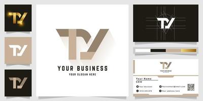 Letter TY or NY monogram logo with business card design vector