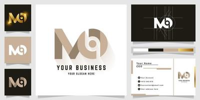 Letter MO or NO monogram logo with business card design vector