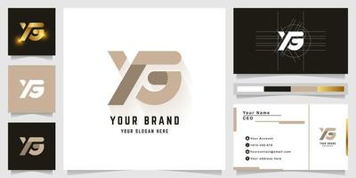 Letter XG or YG monogram logo with business card design vector