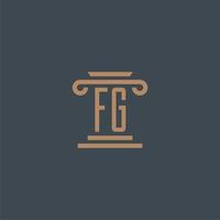 FG initial monogram for lawfirm logo with pillar design vector