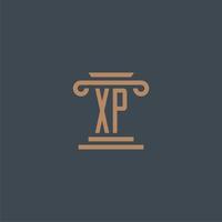 XP initial monogram for lawfirm logo with pillar design vector