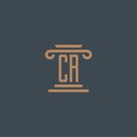 CR initial monogram for lawfirm logo with pillar design vector