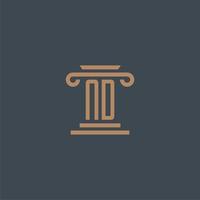 ND initial monogram for lawfirm logo with pillar design vector