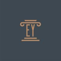 EY initial monogram for lawfirm logo with pillar design vector