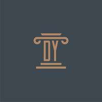 DY initial monogram for lawfirm logo with pillar design vector