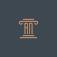 AN initial monogram for lawfirm logo with pillar design vector