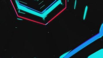 futuristischer neon-ultraviolett-fluoreszierender lichttunnel video