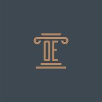 OE initial monogram for lawfirm logo with pillar design vector