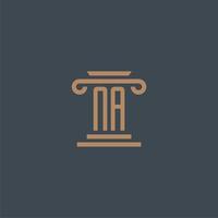 NA initial monogram for lawfirm logo with pillar design vector