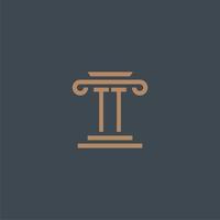 TT initial monogram for lawfirm logo with pillar design vector