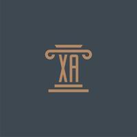 XA initial monogram for lawfirm logo with pillar design vector