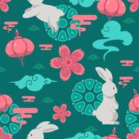 Chinese New Year with Water Rabbit Seamless Pattern vector