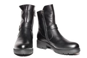 Female autumn leather boots photo