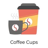 Trendy Coffee Cups vector