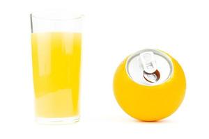 orange juice on white background photo