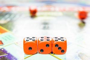 cubes on the board game photo