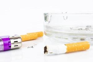cigarette ashtray lighter cigarette butt photo