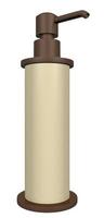 Bronze and cream colored lotion or soap dispenser photo