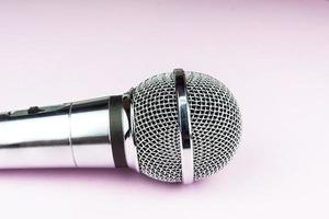 microphone on a pink background photo