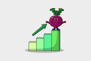 Beetroot cute businessman with a deflation chart vector
