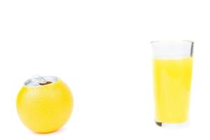 orange juice on white background photo