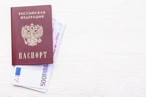 Russian passport with money photo