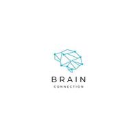 Brain technology geometric logo icon design template vector