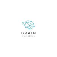 Brain technology geometric logo icon design template vector