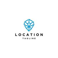 Abstract location, point, pin map logo vector icon design template