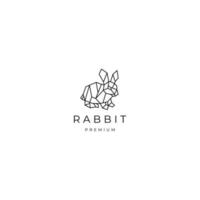 Rabbit geometric logo vector icon design template