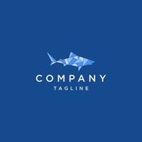 Shark geometric logo design template vector