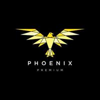 plantilla de icono de diseño de logotipo geométrico de phoenix vector