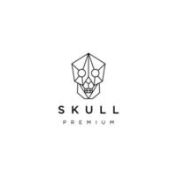 Skull geometric polygonal logo vector icon design template