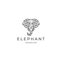 Elephant geometric polygonal logo vector icon design template