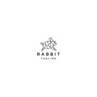 Rabbit geometric polygonal logo vector icon design template