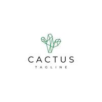 plantilla de diseño de icono de vector de logotipo de cactus